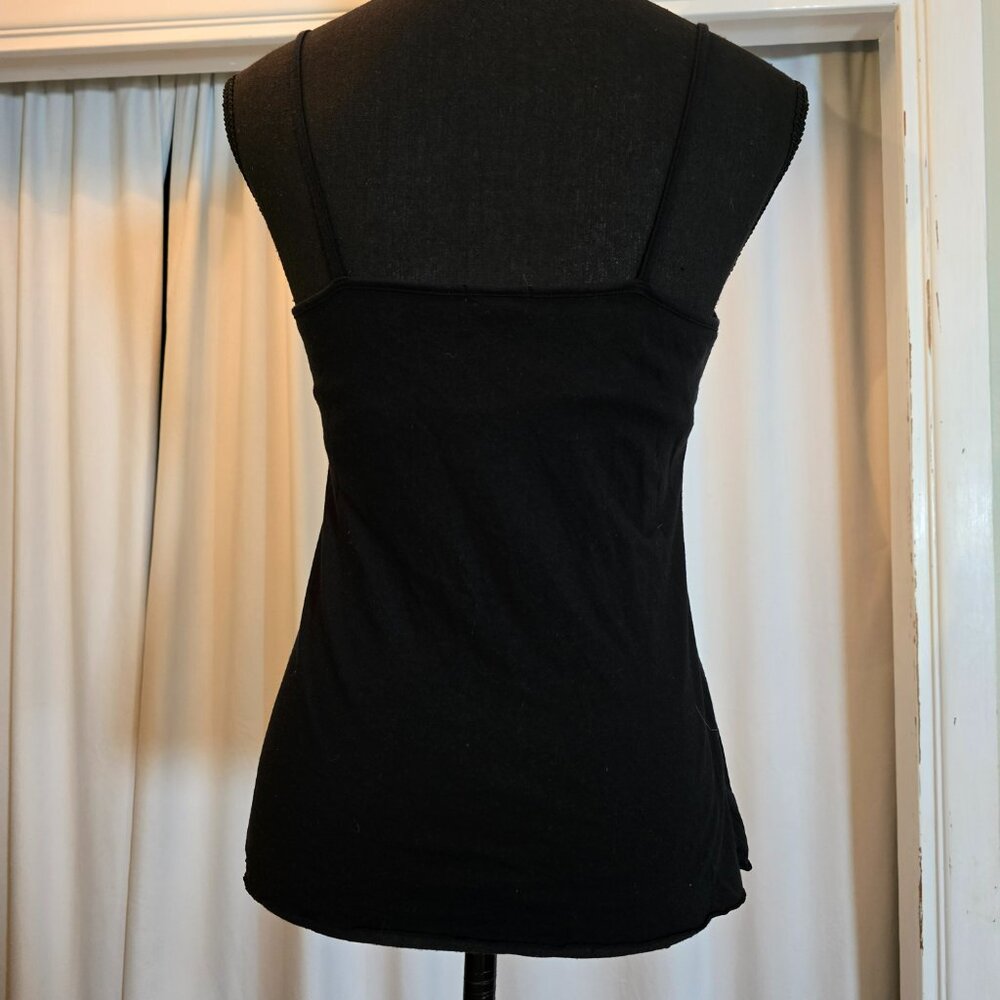 Old Navy Perfect Fit Tank Top Black w/ Shelf Bra & Sequins M - Picture 3 of 5